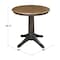 International Concepts Round 30 in Round Top Pedestal Table, 29.9 inH, Hickory/Washed Coal, 30 W, 30 L, 29.9 in H, Wood K45-30RT-27B - alternate 2